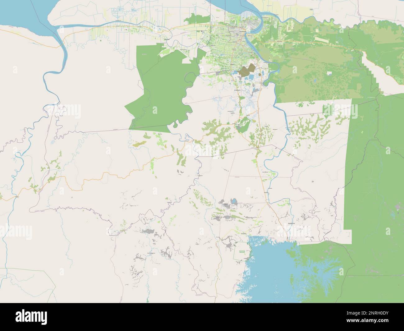 Para, district of Suriname. Open Street Map Stock Photo