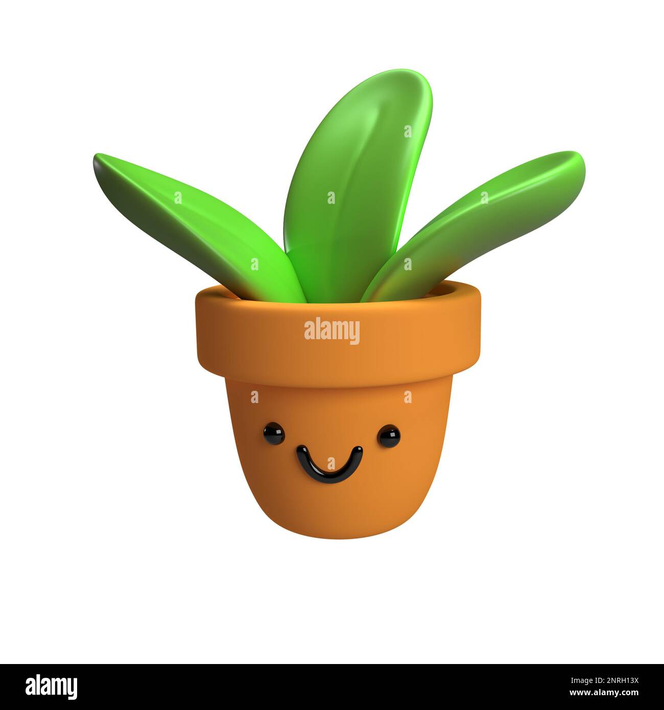 Flower In A Pot Cute Smiling Plant Cartoon Character Mascot