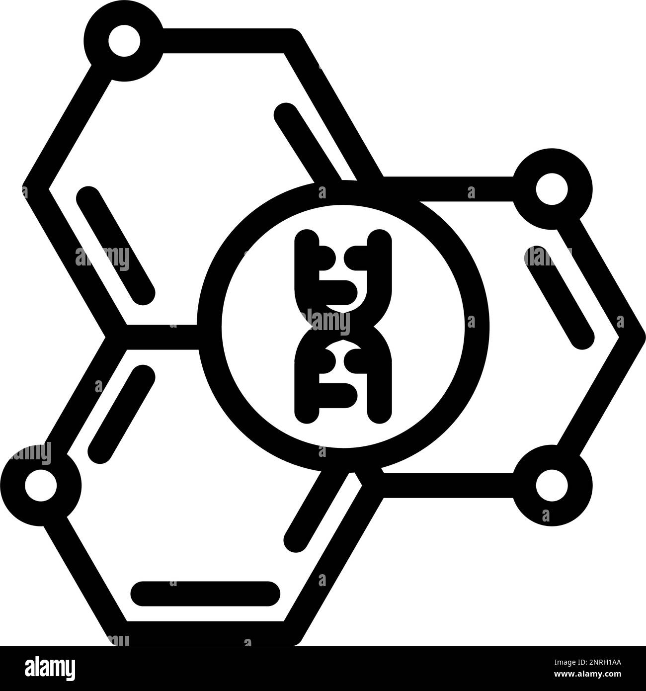 genetic molecular structure line icon vector illustration Stock Vector ...