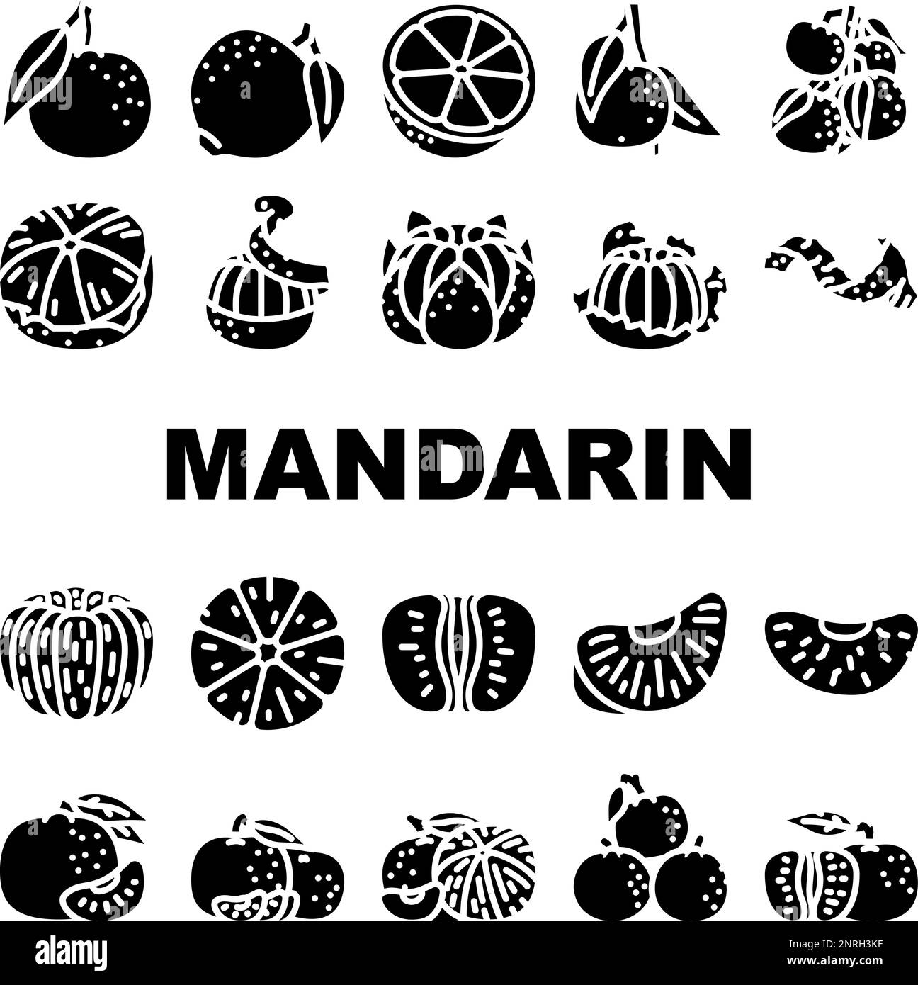 mandarin citrus fruit icons set vector Stock Vector Image & Art - Alamy
