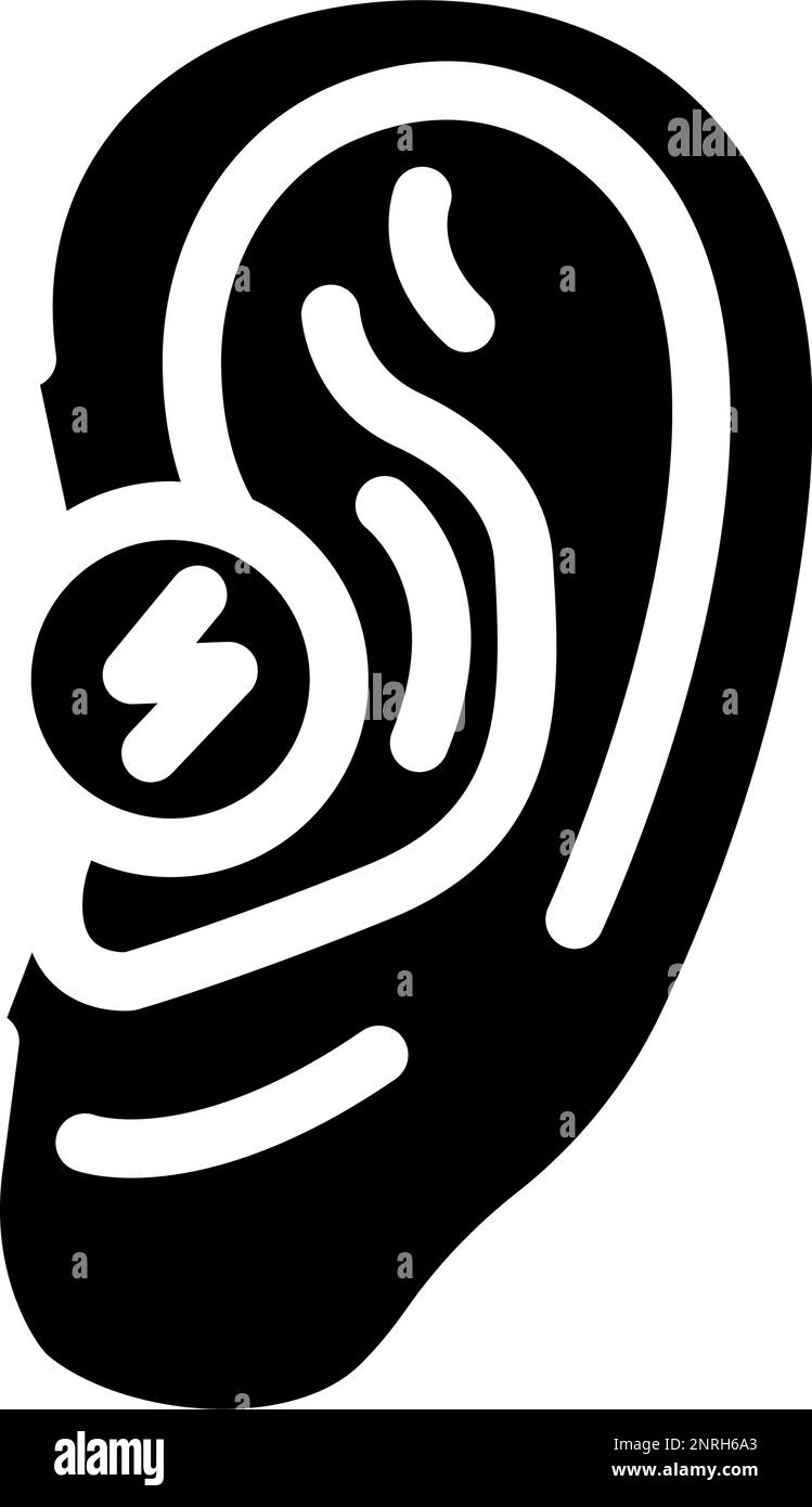 ear pain body ache glyph icon vector illustration Stock Vector Image