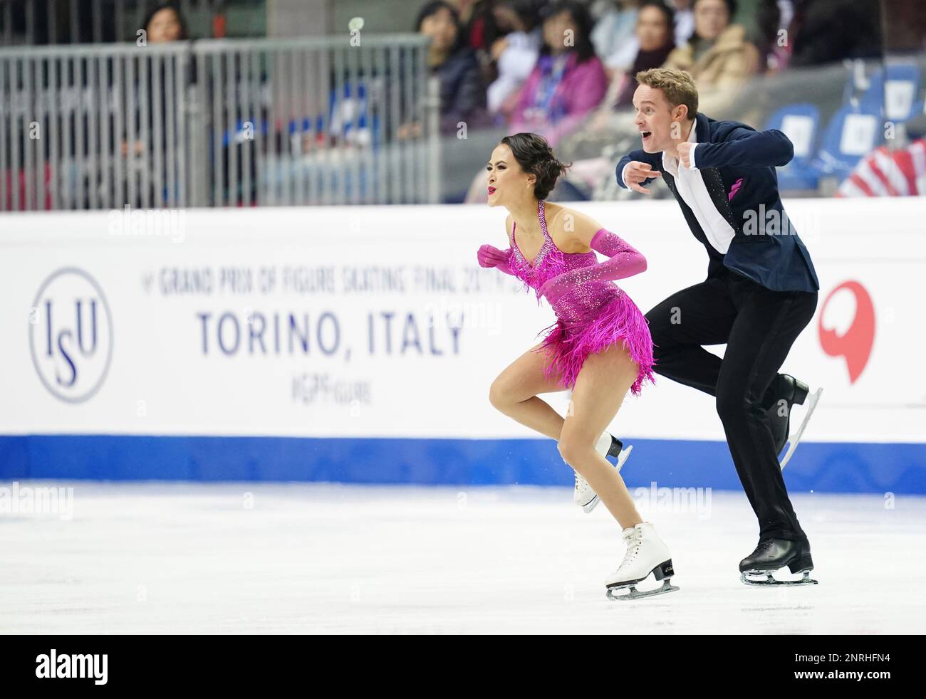 U.S. Madison CHOCK and Evan BATES perform during Ice Dance Rhythm Dance