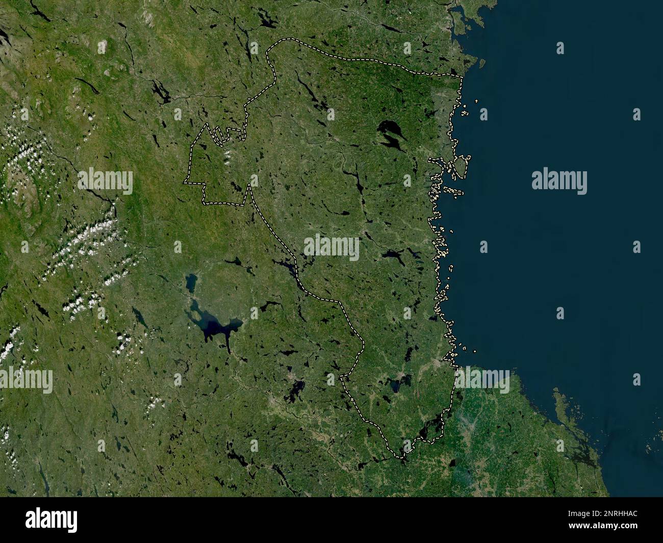 Gavleborg, county of Sweden. Low resolution satellite map Stock Photo