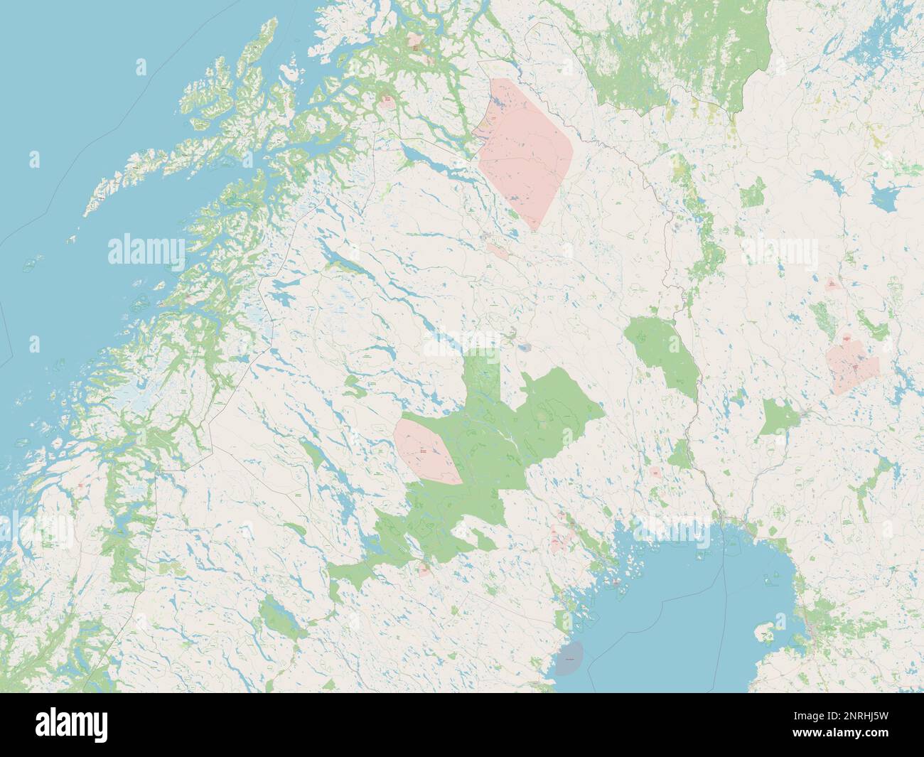 Norrbotten, county of Sweden. Open Street Map Stock Photo