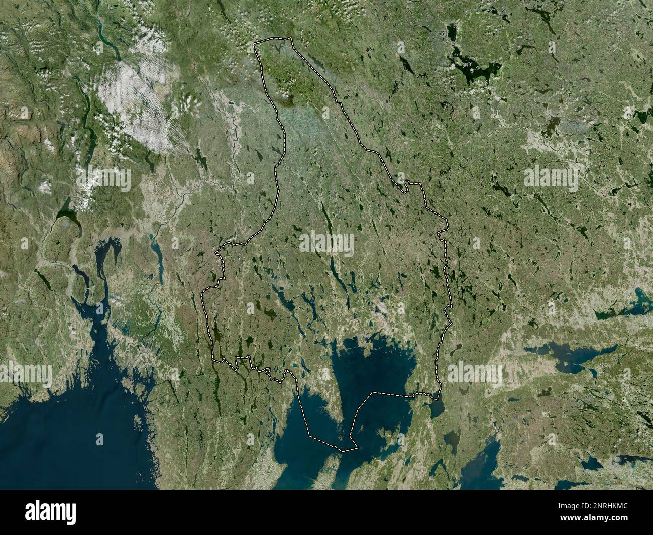 Varmland, county of Sweden. High resolution satellite map Stock Photo