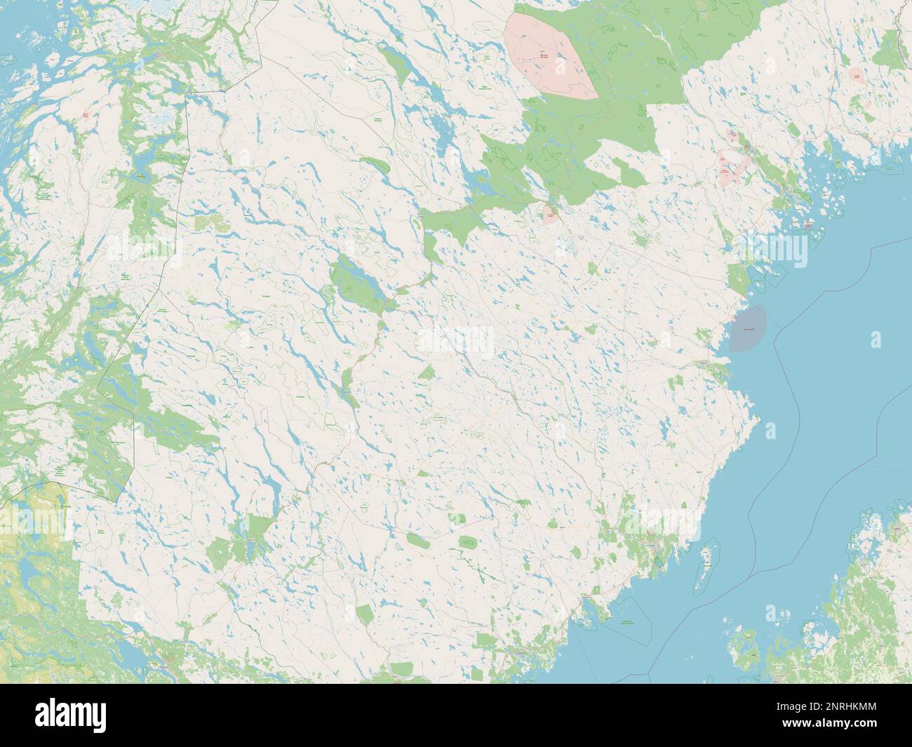 Vasterbotten, county of Sweden. Open Street Map Stock Photo