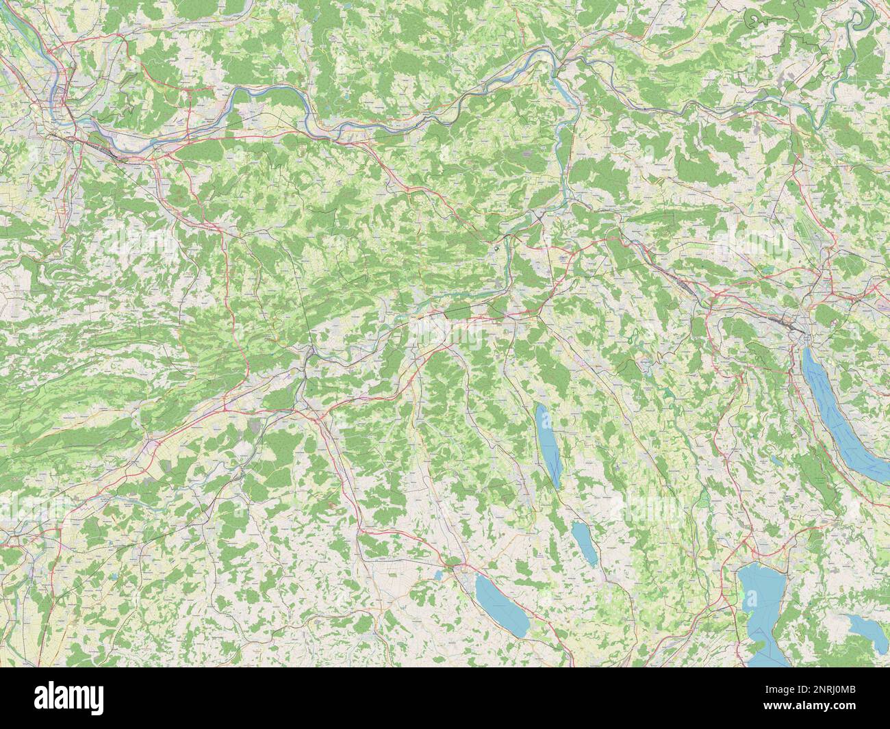 Aargau, canton of Switzerland. Open Street Map Stock Photo