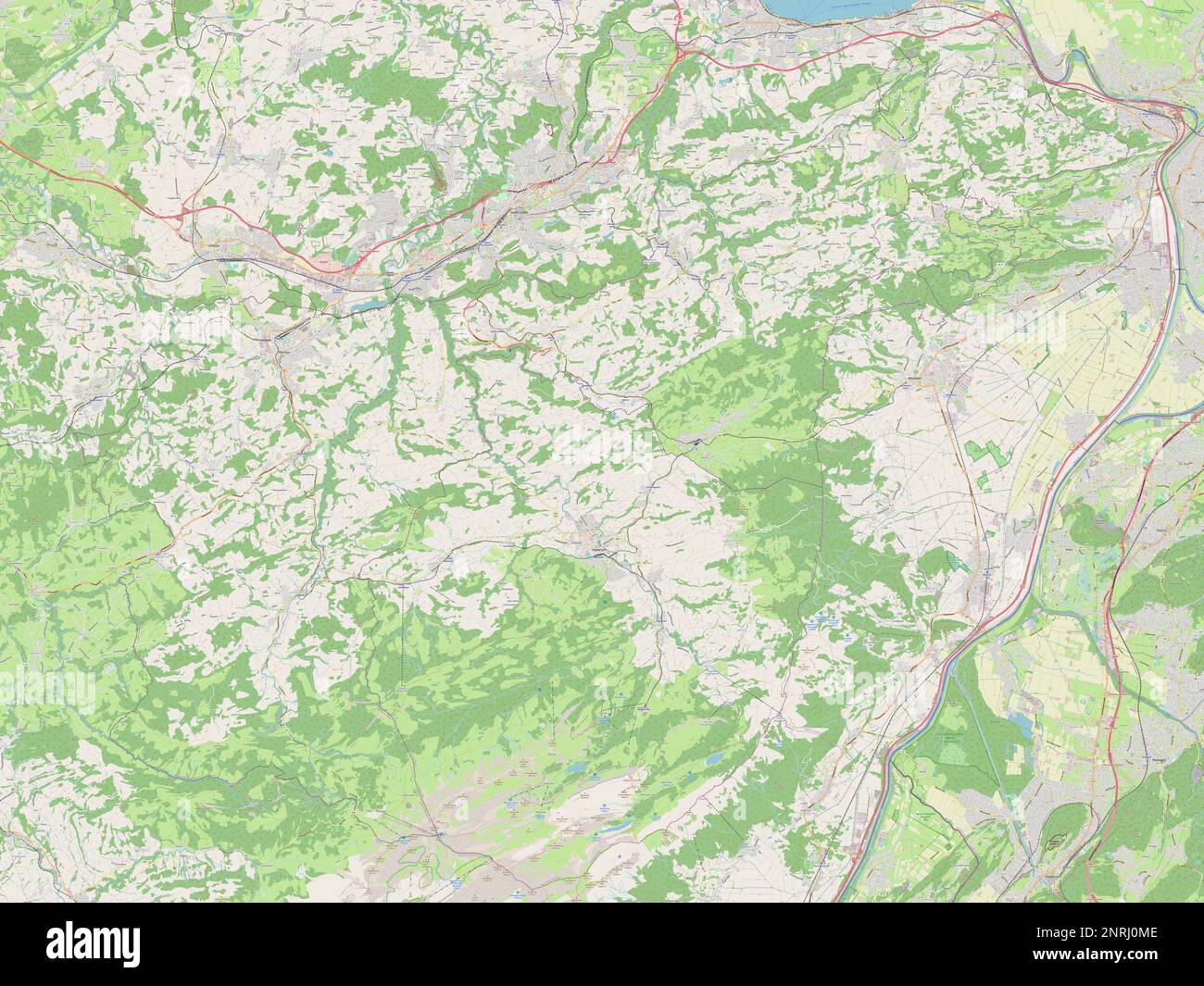 Appenzell Ausserrhoden, canton of Switzerland. Open Street Map Stock Photo