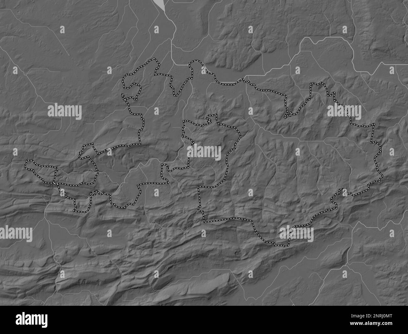 BaselLandschaft, canton of Switzerland. Bilevel elevation map with
