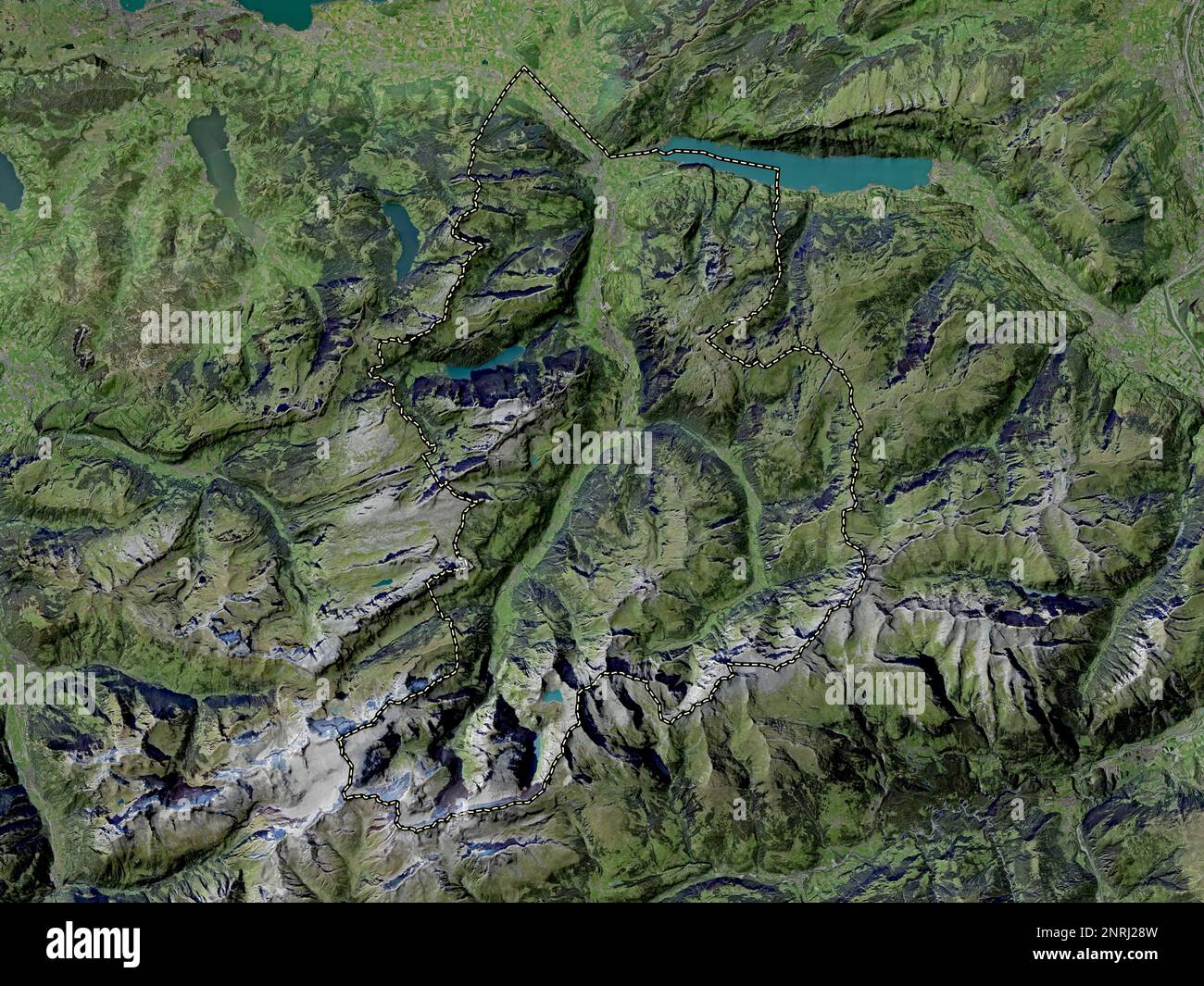 Glarus, canton of Switzerland. High resolution satellite map Stock Photo