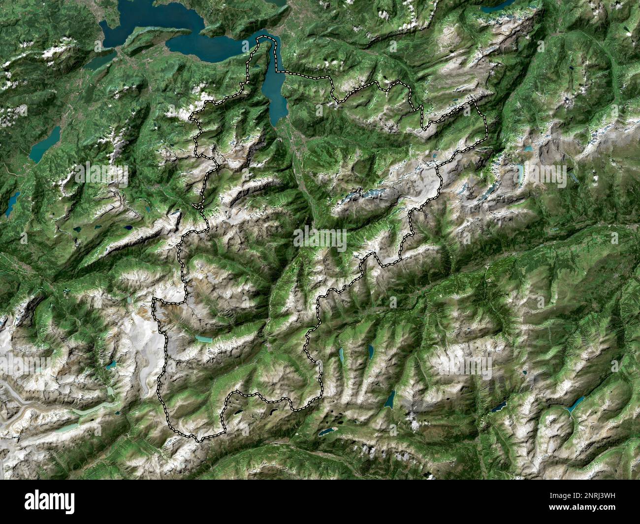 Uri, canton of Switzerland. Low resolution satellite map Stock Photo
