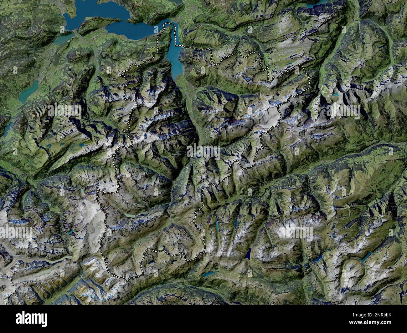 Uri, canton of Switzerland. High resolution satellite map Stock Photo
