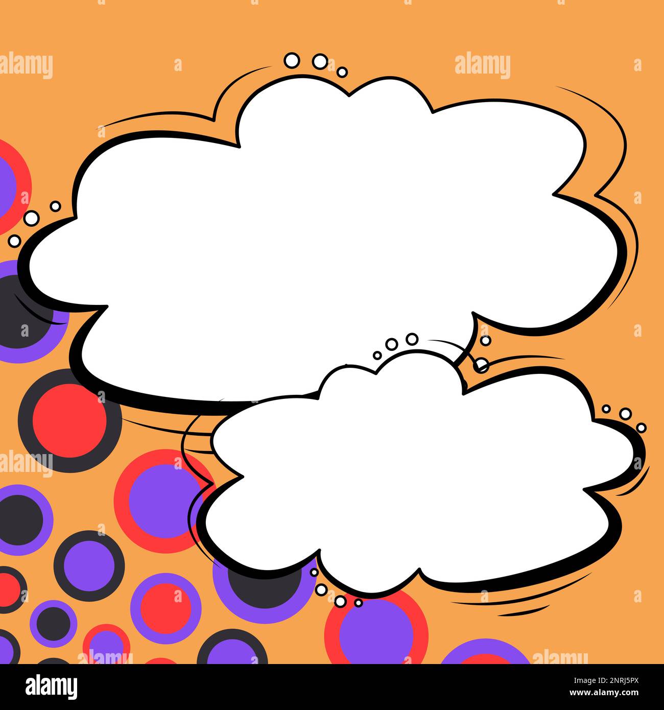 Comic Blank Speech Bubble With Copy Space And Colorful Doodles. Design ...