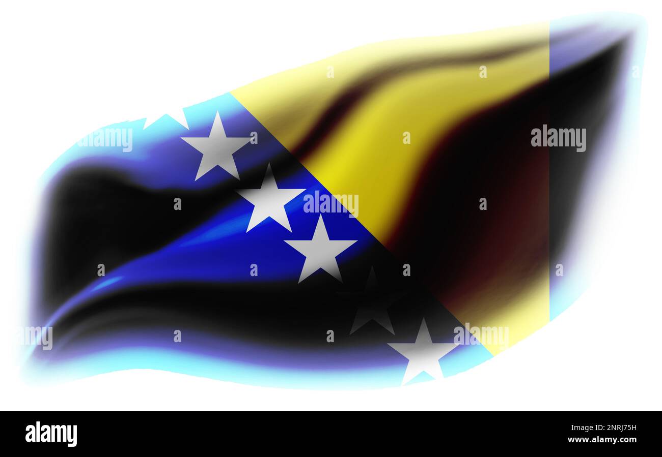 White background with torn Bosnian flag. 3d illustration Stock Photo ...