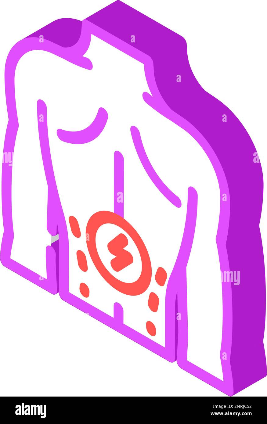 lower back pain body ache isometric icon vector illustration Stock