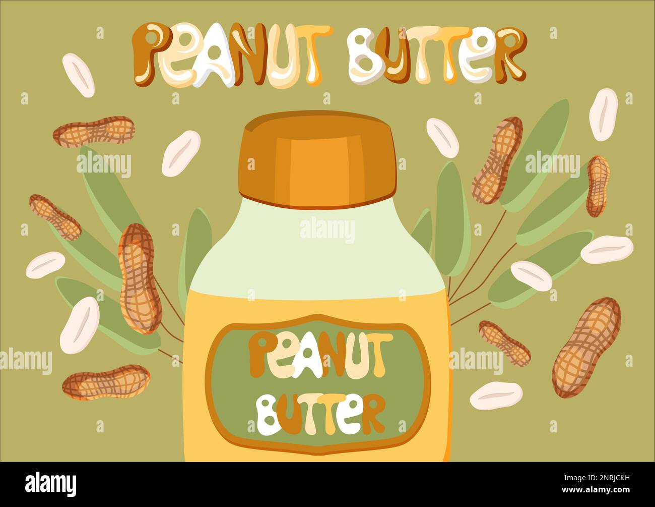 Banner peanut butter in the bath. Modern illustration of peanut butter Stock Vector Image Art Alamy