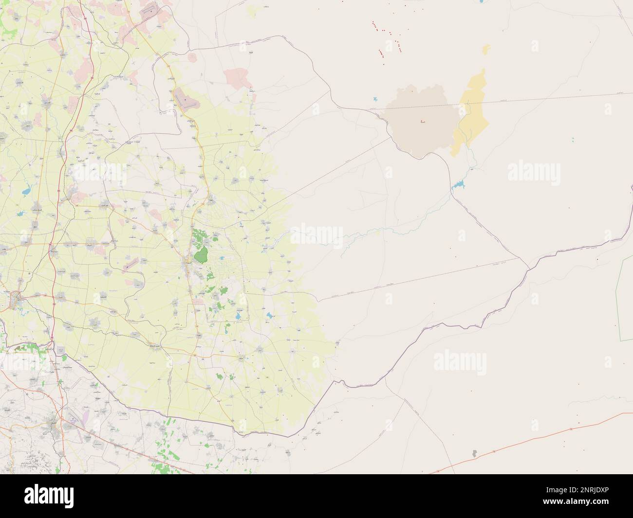 As Suwayda', province of Syria. Open Street Map Stock Photo