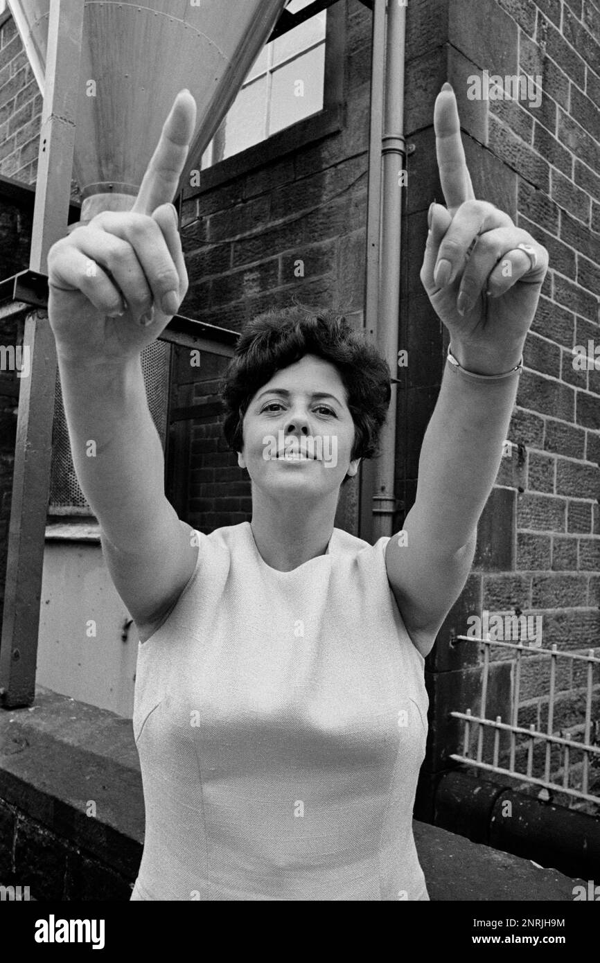 File photo dated 12/06/68 of Miss Betty Boothroyd campaigning for the Nelson and Colne by-election on June 27th. Baroness Betty Boothroyd, the first woman to be Speaker of the House of Commons, has died, according to current Speaker Sir Lindsay Hoyle, who said she was 'one of a kind'. Issue date: Monday February 27, 2023. Stock Photo