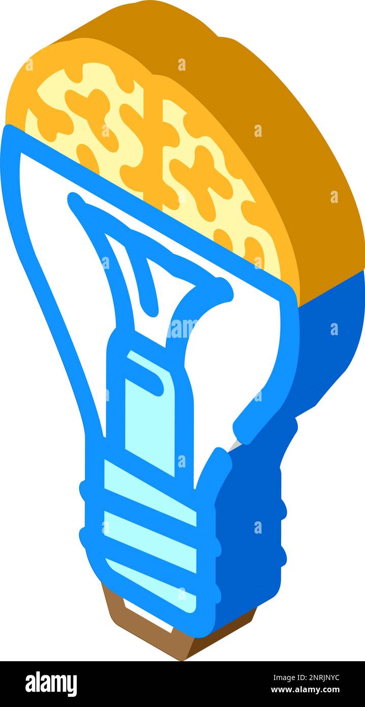 idea brain human isometric icon vector illustration Stock Vector Image ...