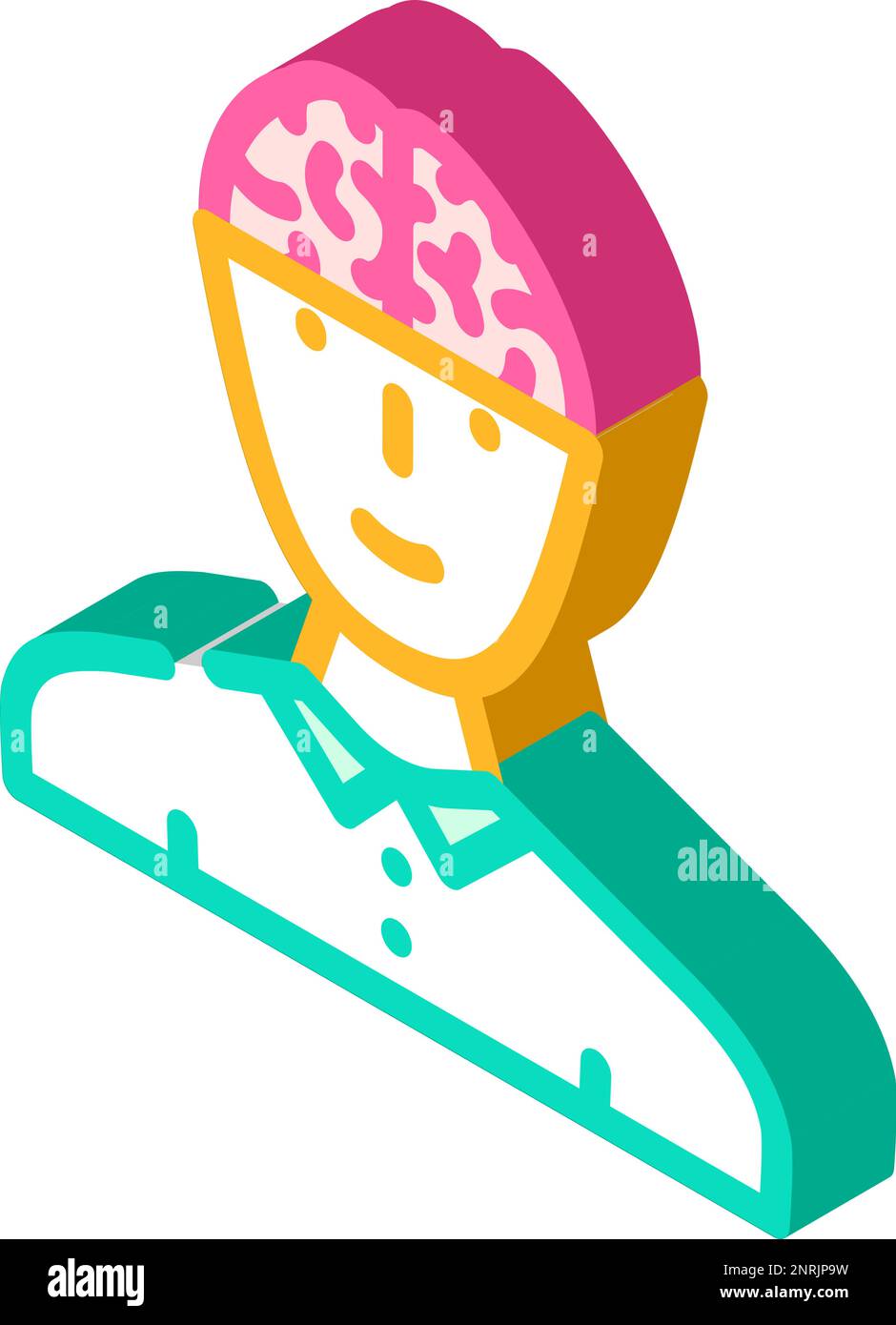 head brain human isometric icon vector illustration Stock Vector Image ...
