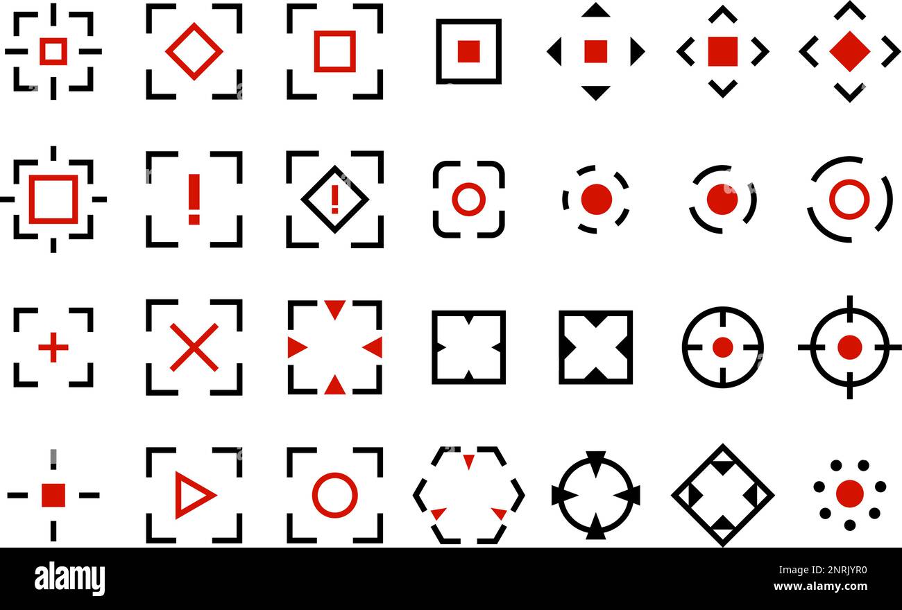 Isolated targets collection. Hud elements, digital technologies signs