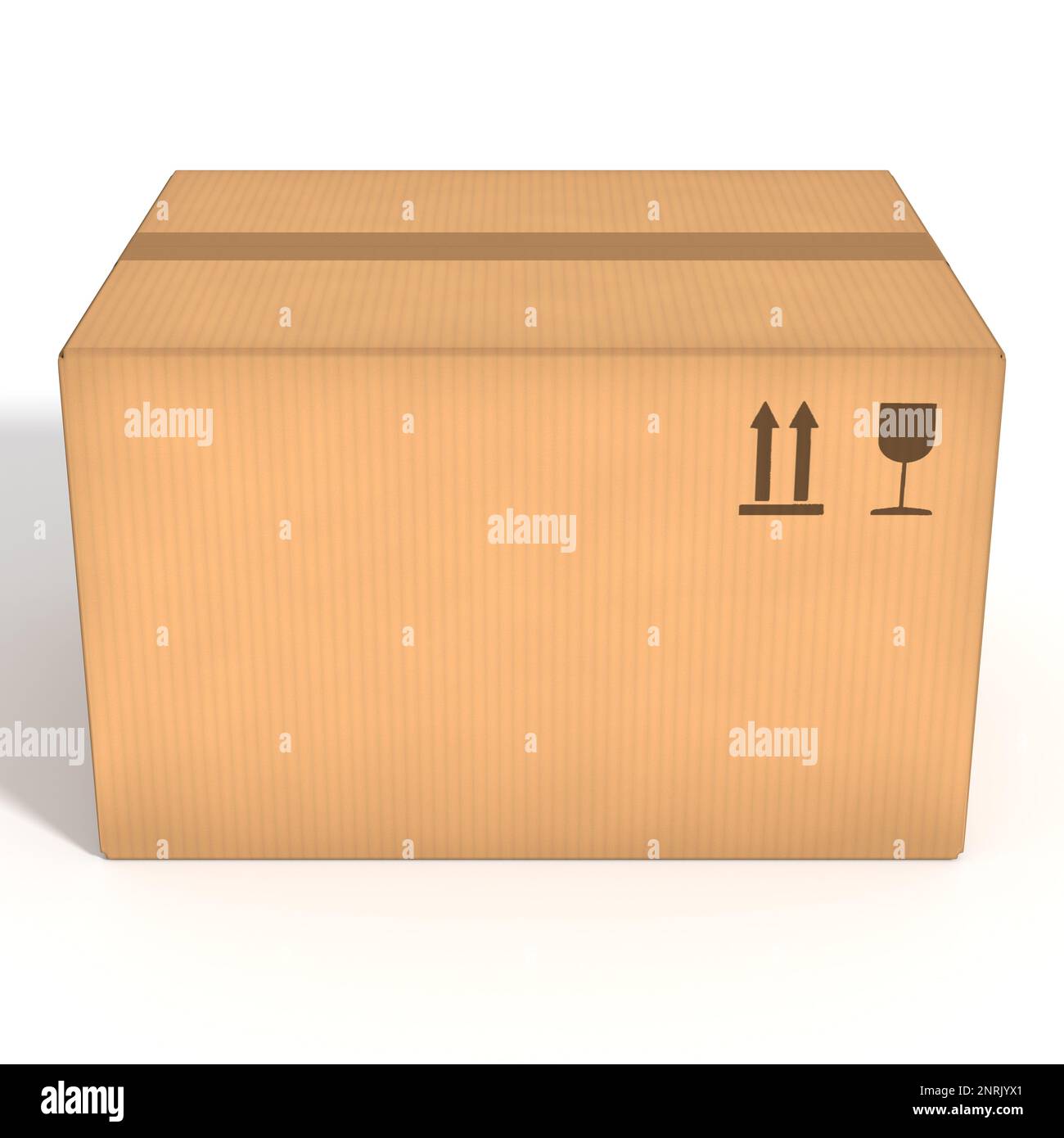 Cardboard box on white background 3D illustration Stock Photo - Alamy