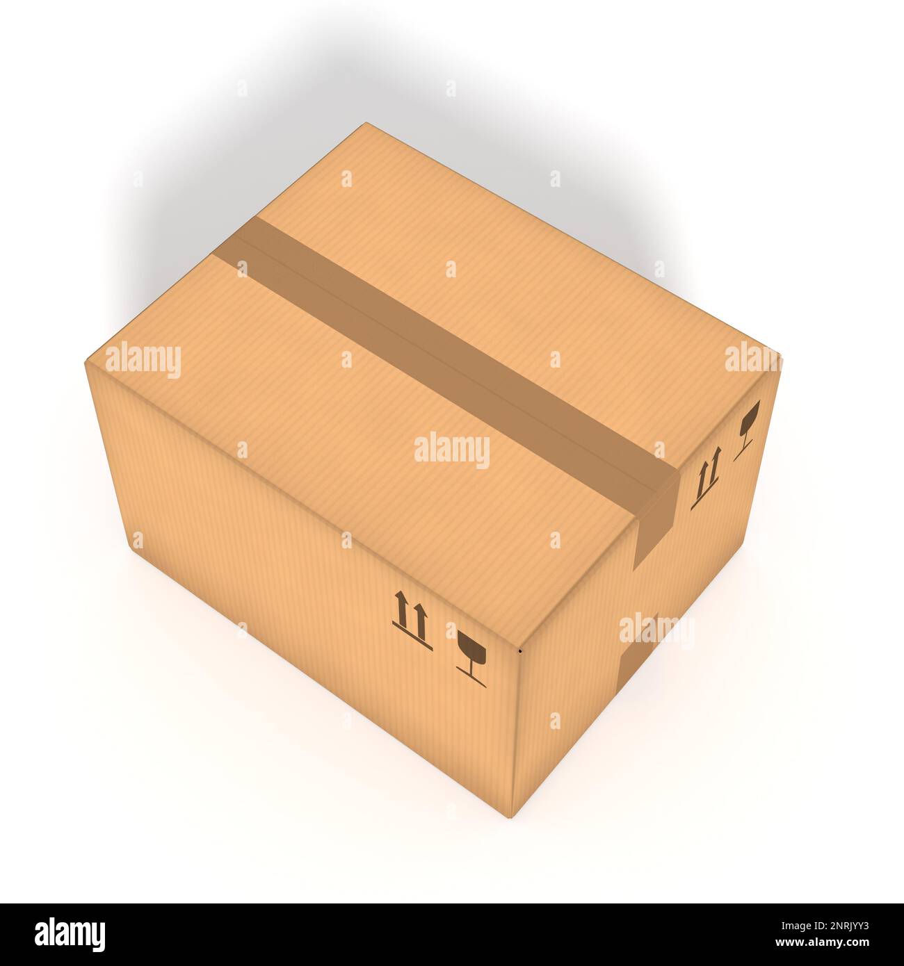 Cardboard box on white background 3D illustration Stock Photo - Alamy