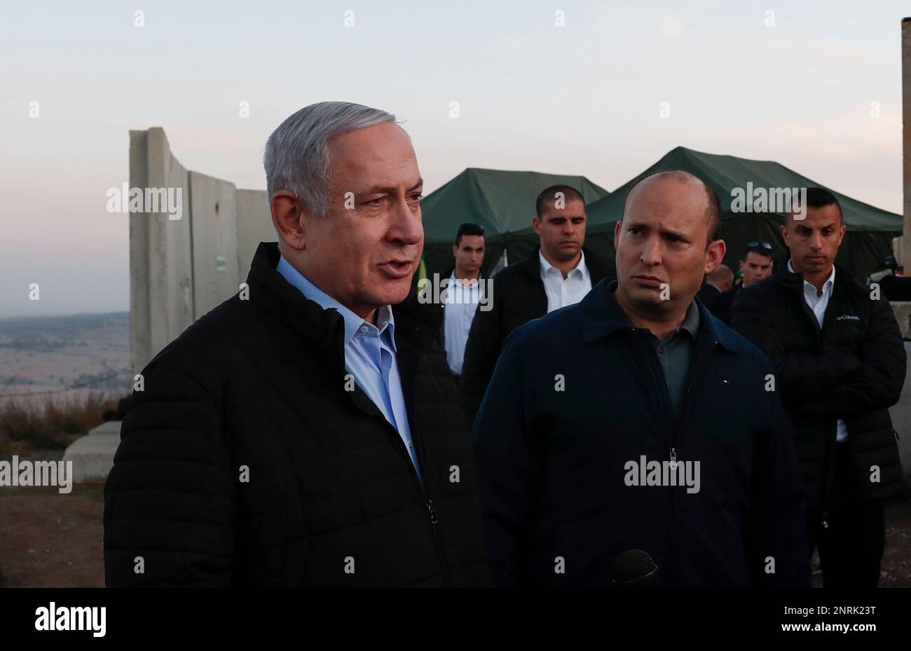Israeli Prime Minister Benjamin Netanyahu left, and Defense Minister