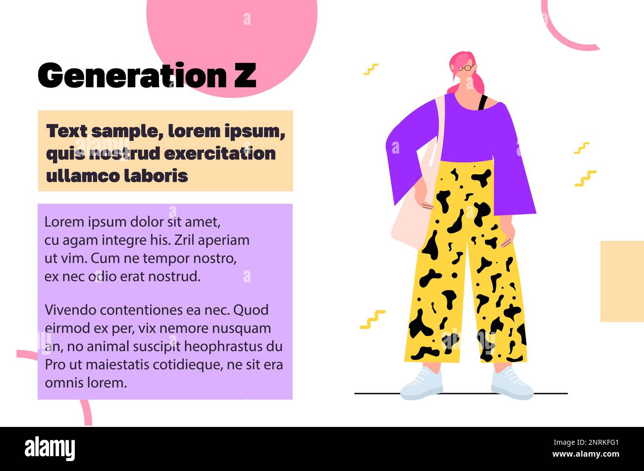 young woman posing in fashionable clothes generation Z lifestyle