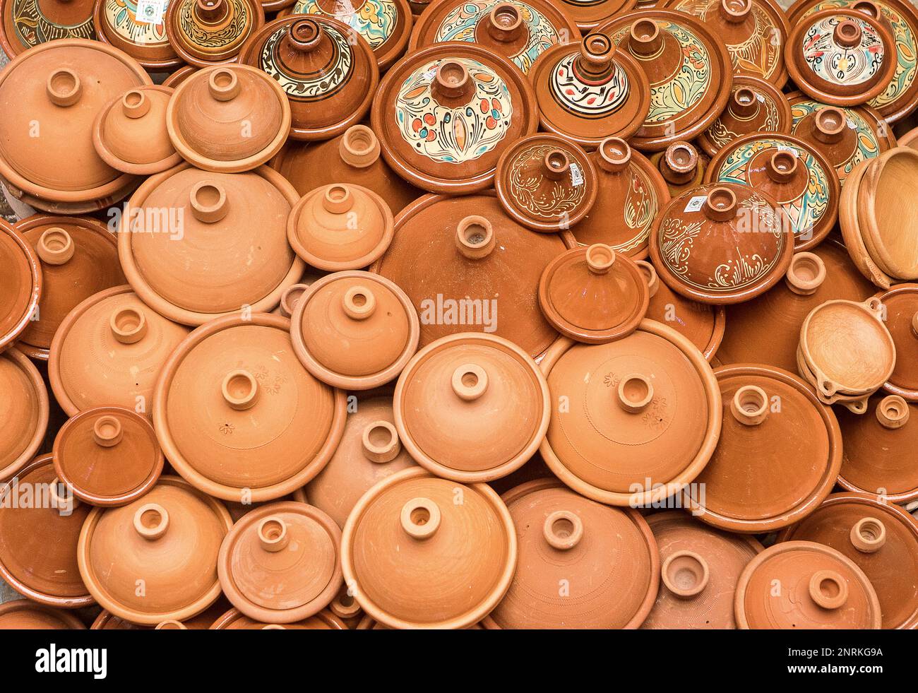 Pottery shop, pottery for cooking traditional tajine, medina, Fez