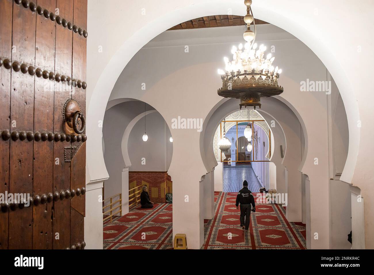 Al Quaraouiyine Mosque and University. University of al-Qarawiyyin, also written Al-Karaouine, medina. Fez. Morocco Stock Photo