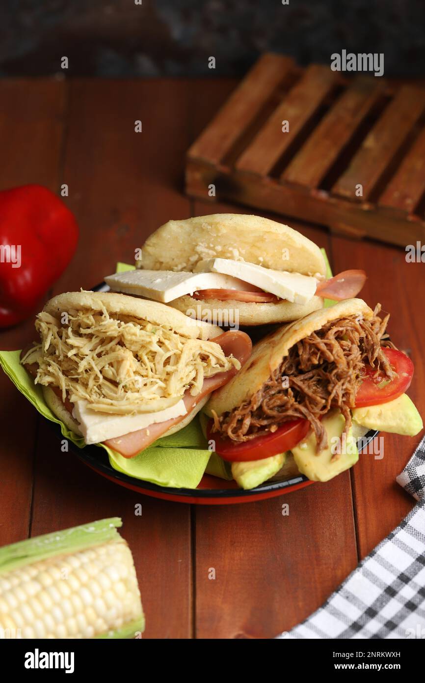 traditional food in colombia or venezuela named arepa made with corn