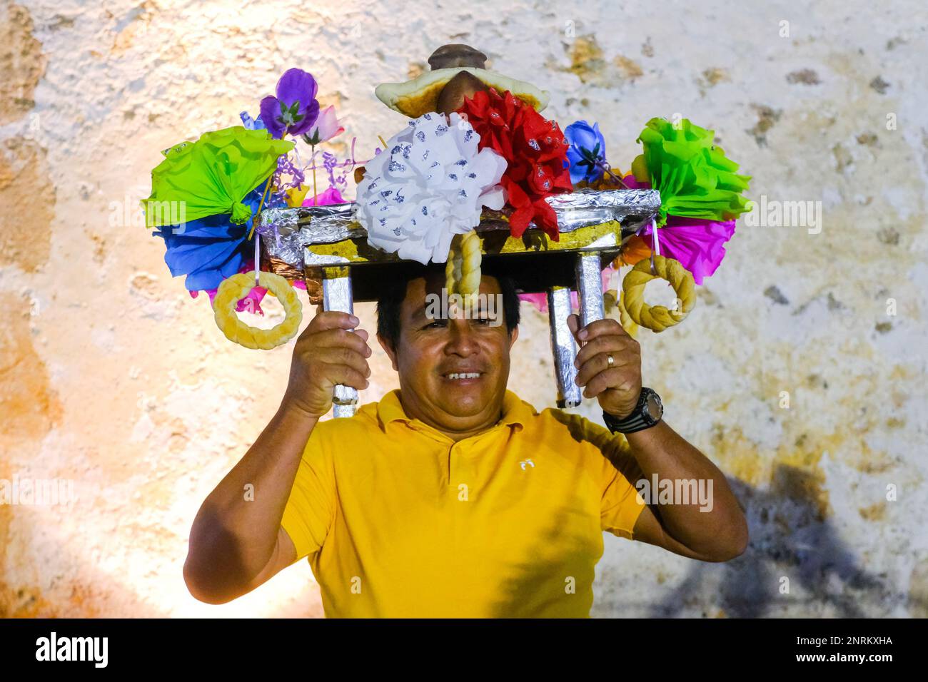 The Dance of the Pig's Head during the Three Kings Day celebrations at the Tizimin Fair, Yucatan, Mexico Stock Photo