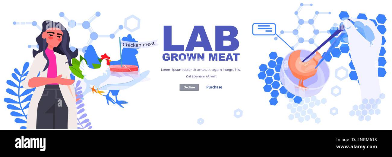 woman scientist analyzing dna of cultured chicken meat artificial lab