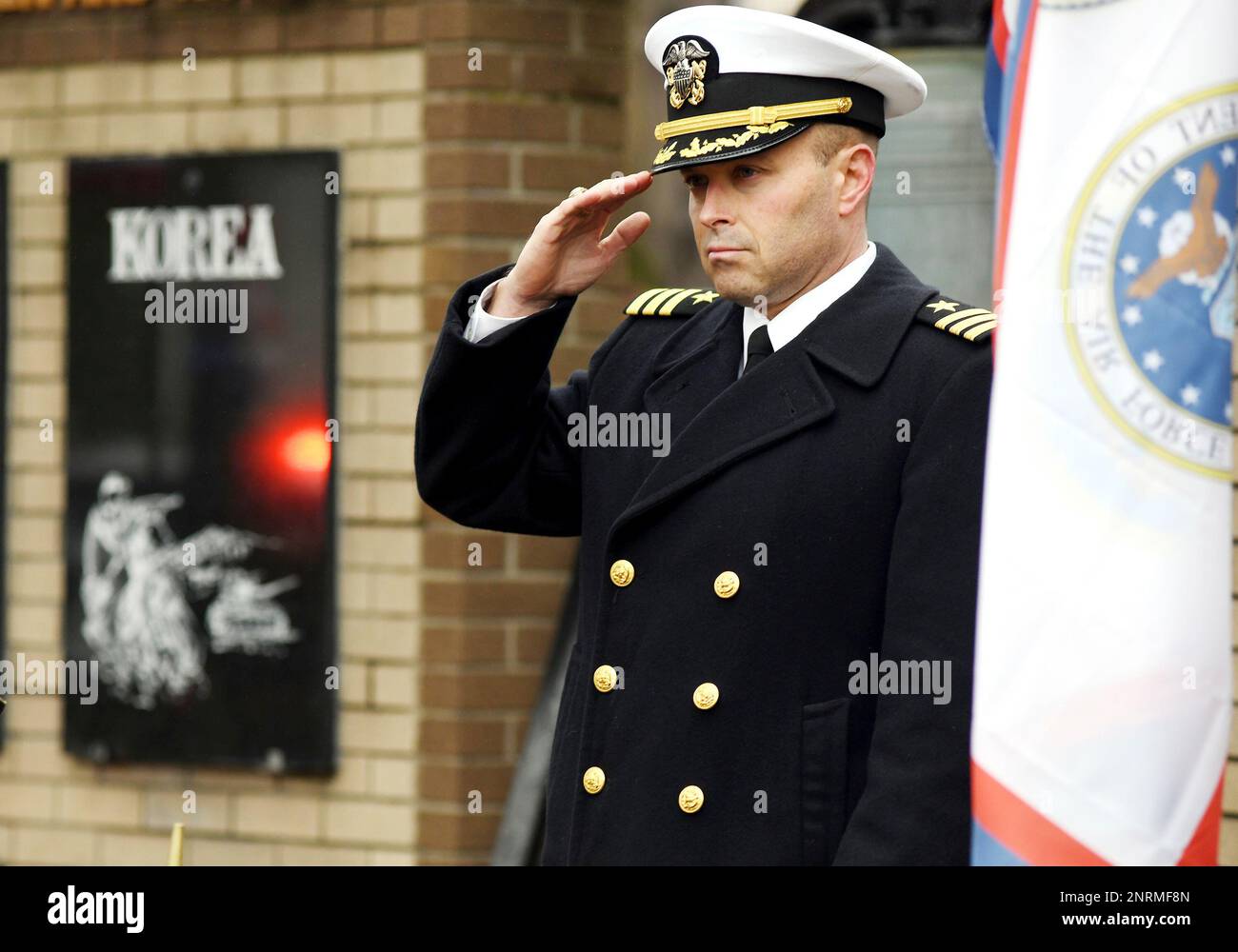 Rick Gleason salutes during a Veterans Day ceremony at the Conneaut War ...