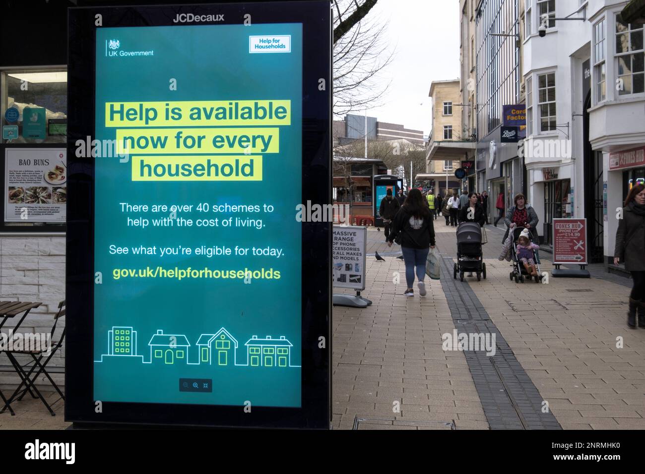 Help is available for every household sign in Bristol City Centre
