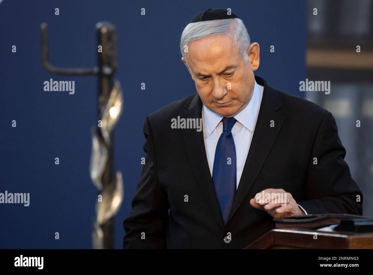 Israeli Prime Minister Benjamin Netanyahu attends an official memorial ...