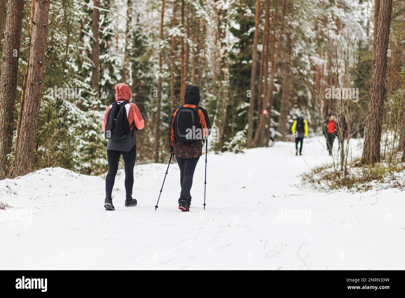 Two women hiking hi-res stock photography and images - Alamy