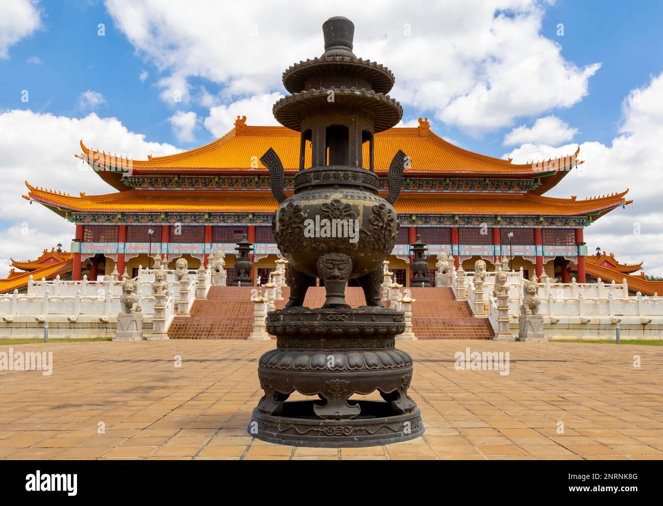 Bronkhorstspruit, South Africa, 26th February - 2023: Front view of Africa's largest Buddhist temple. Stock Photo