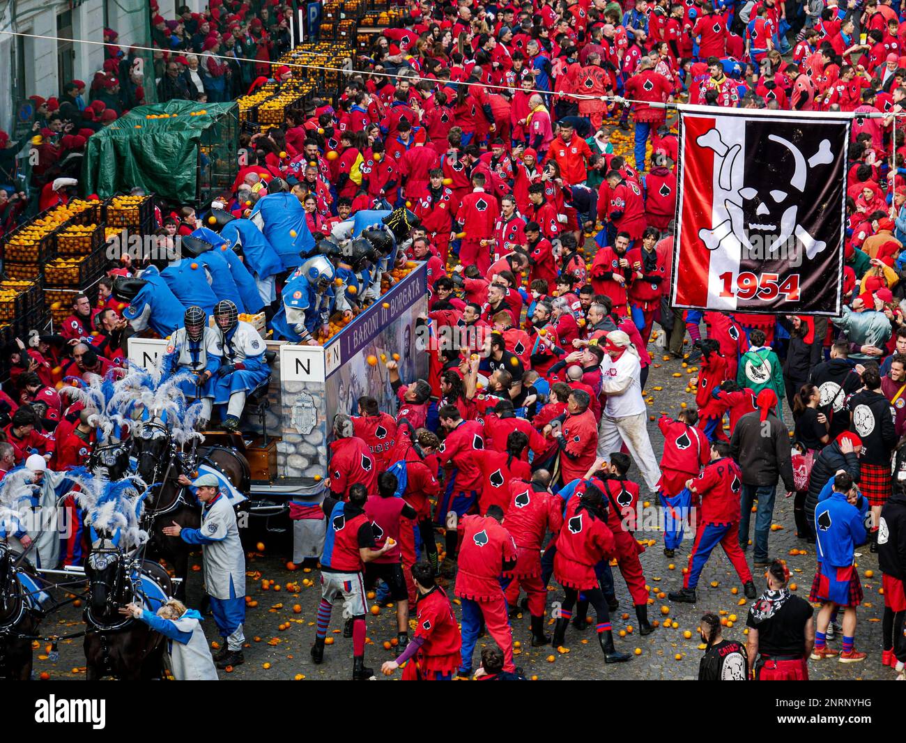 The historical carnival of ivrea 2023 Stock Photo Alamy
