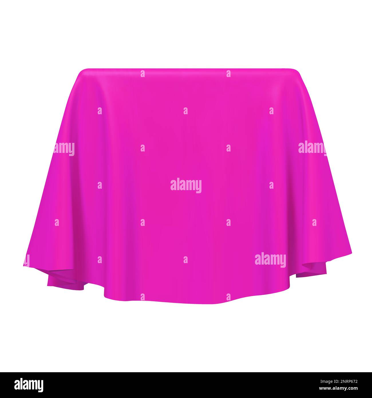 Pink fabric covering a cube or rectangular shape Stock Vector