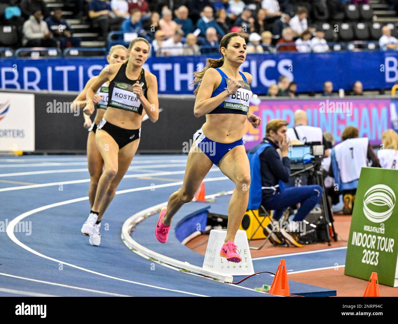 Birmingham,  UK,  25  February 2023. Elena BELLO (Italy) during the Womens 1000M  at the Birmingham World Indoor Tour Final 2023.  Credit: Francis Knight/Alamy Live News Stock Photo