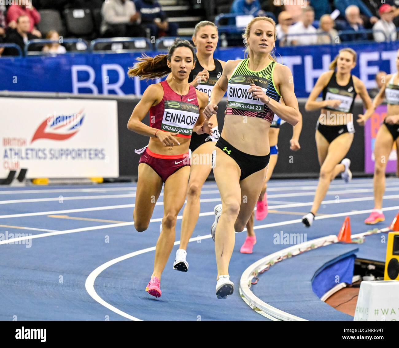 Birmingham,  UK,  25  February 2023. Katie SNOWDEN (GBR) during the Womens 1000M  at the Birmingham World Indoor Tour Final 2023.  Credit: Francis Knight/Alamy Live News Stock Photo