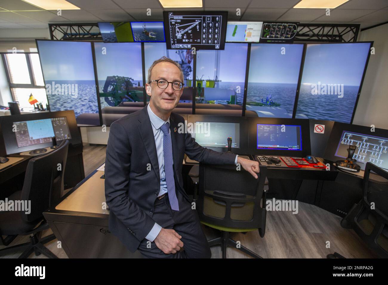 Luc Vandenbulcke, CEO of DEME pictured during a press conference to ...