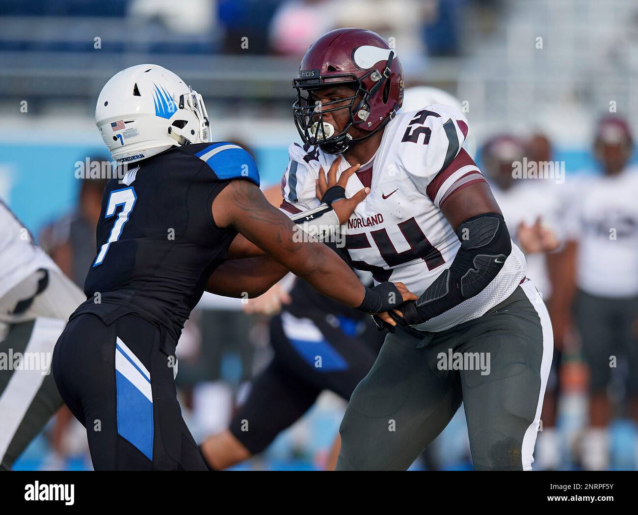 Norland Vikings (Miami) Offensive Tackle Issiah Walker Jr. (54) blocks