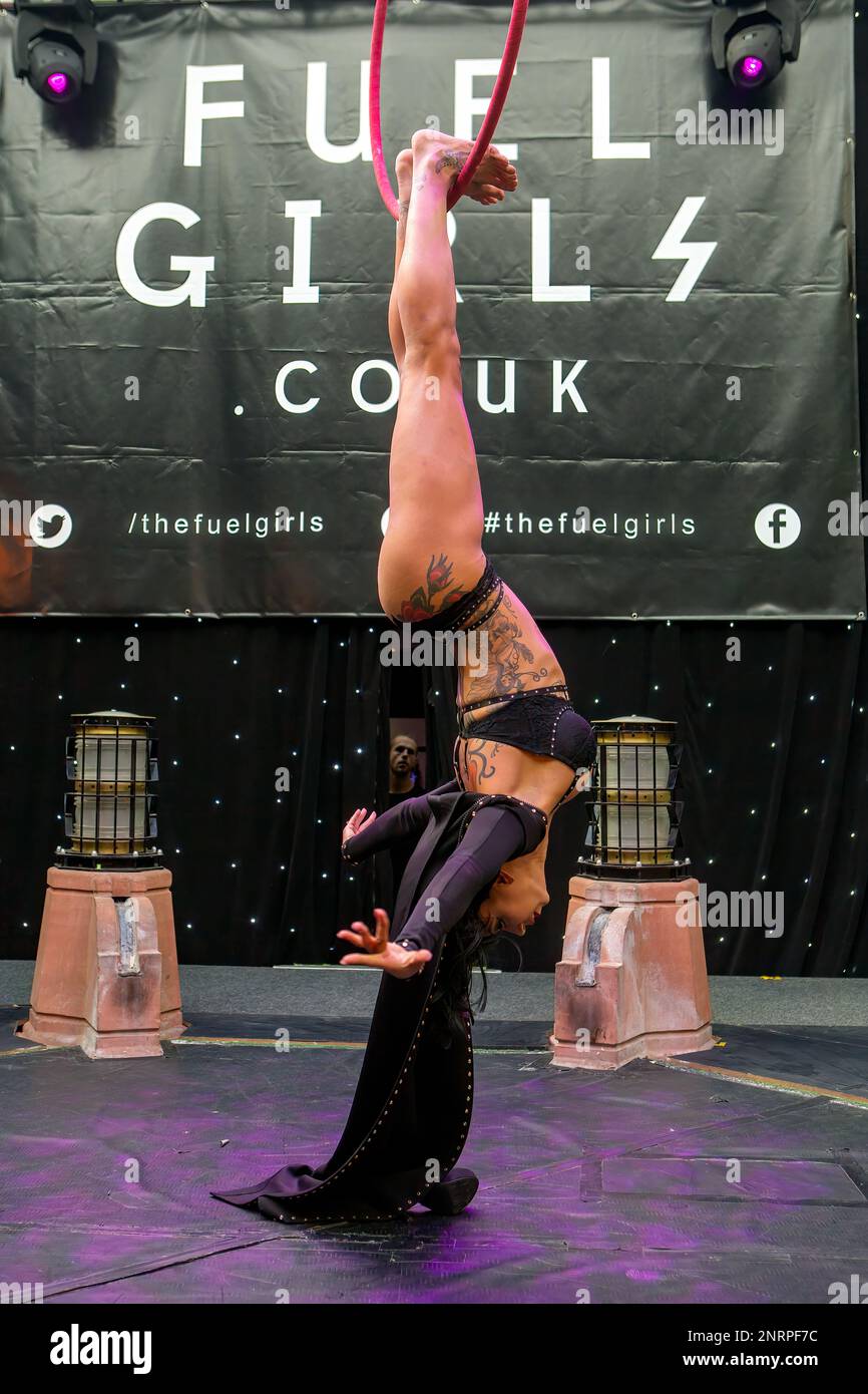 The Fuel Girls with Teta-Maria performing at The 12th International London Tattoo Convention 2016, Tobacco Dock, Wapping, London, E2, UK. 25th September 2016 Stock Photo