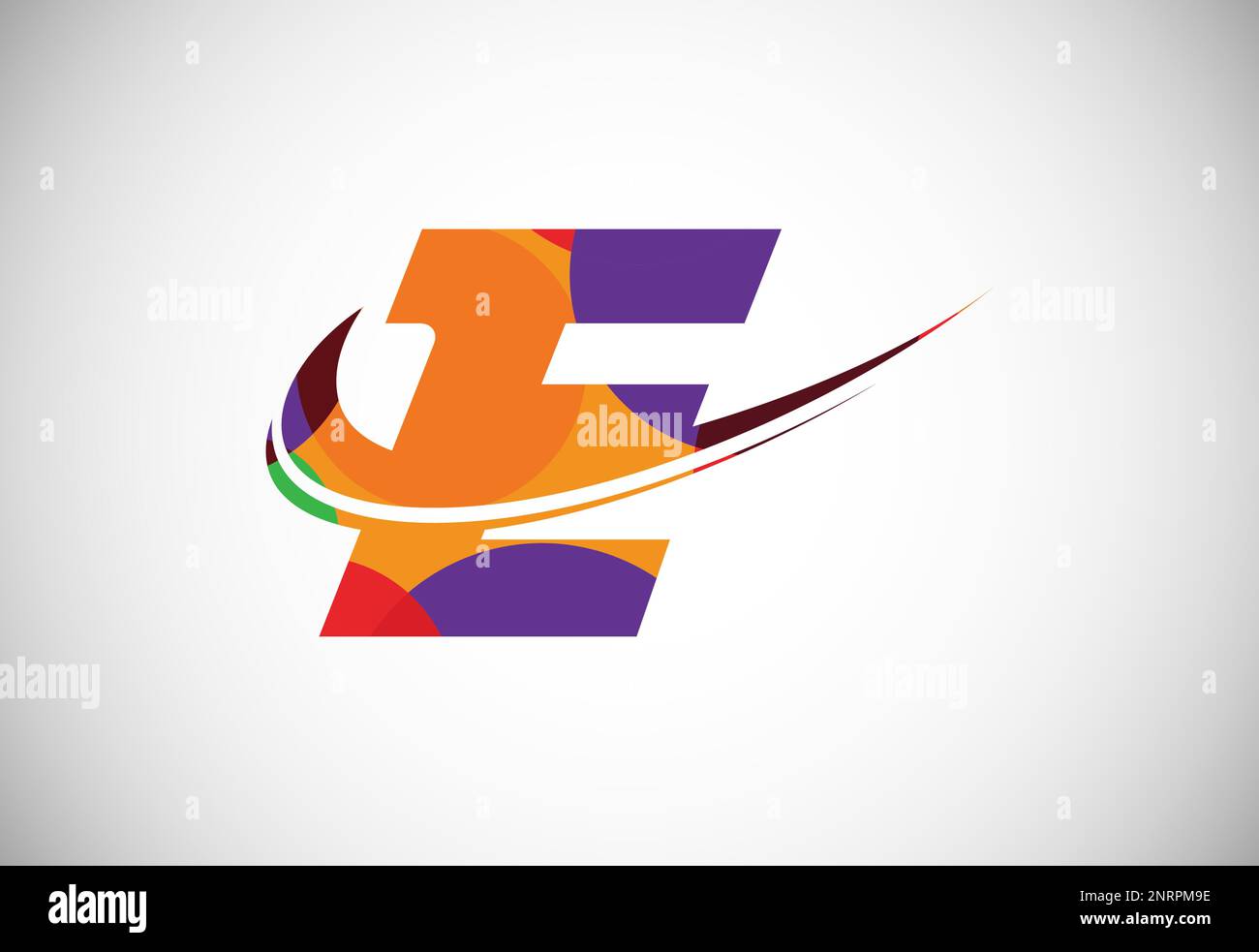 Polygonal low poly letter E with a swoosh logo. Modern vector logotype ...