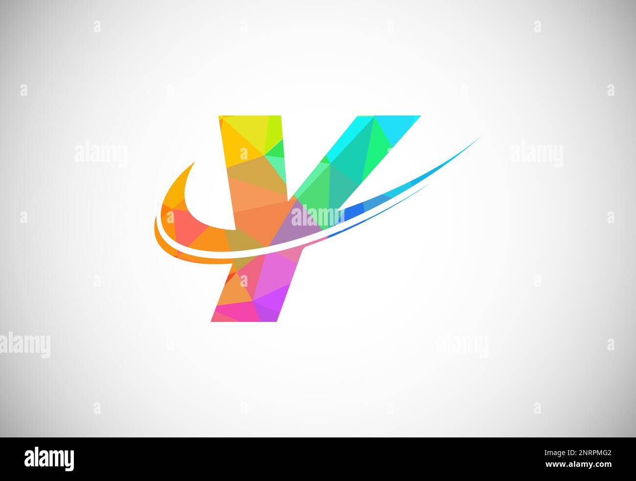 Polygonal low poly letter Y with a swoosh logo. Modern vector logotype ...