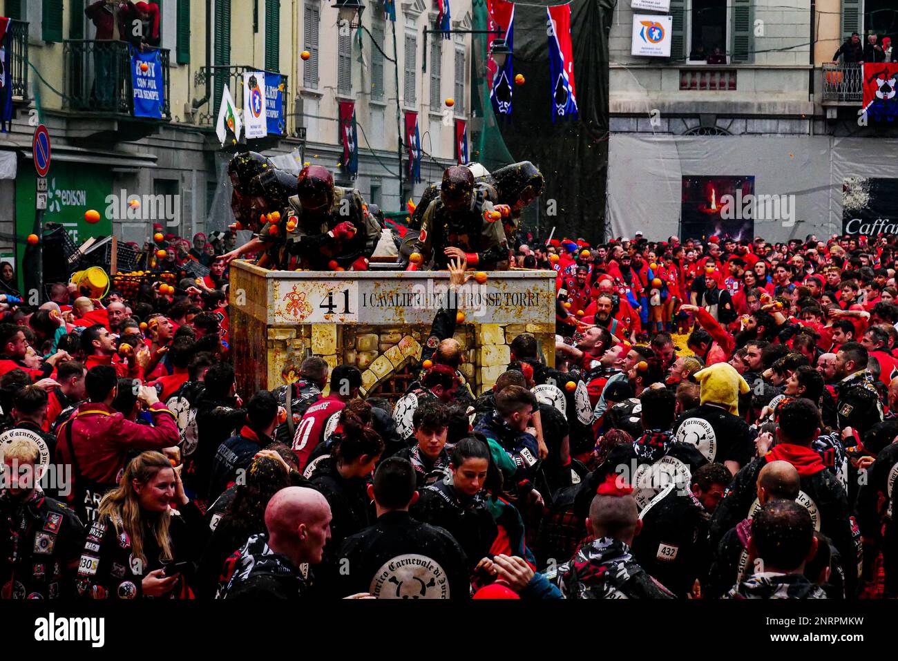 The historical carnival of ivrea 2023 Stock Photo