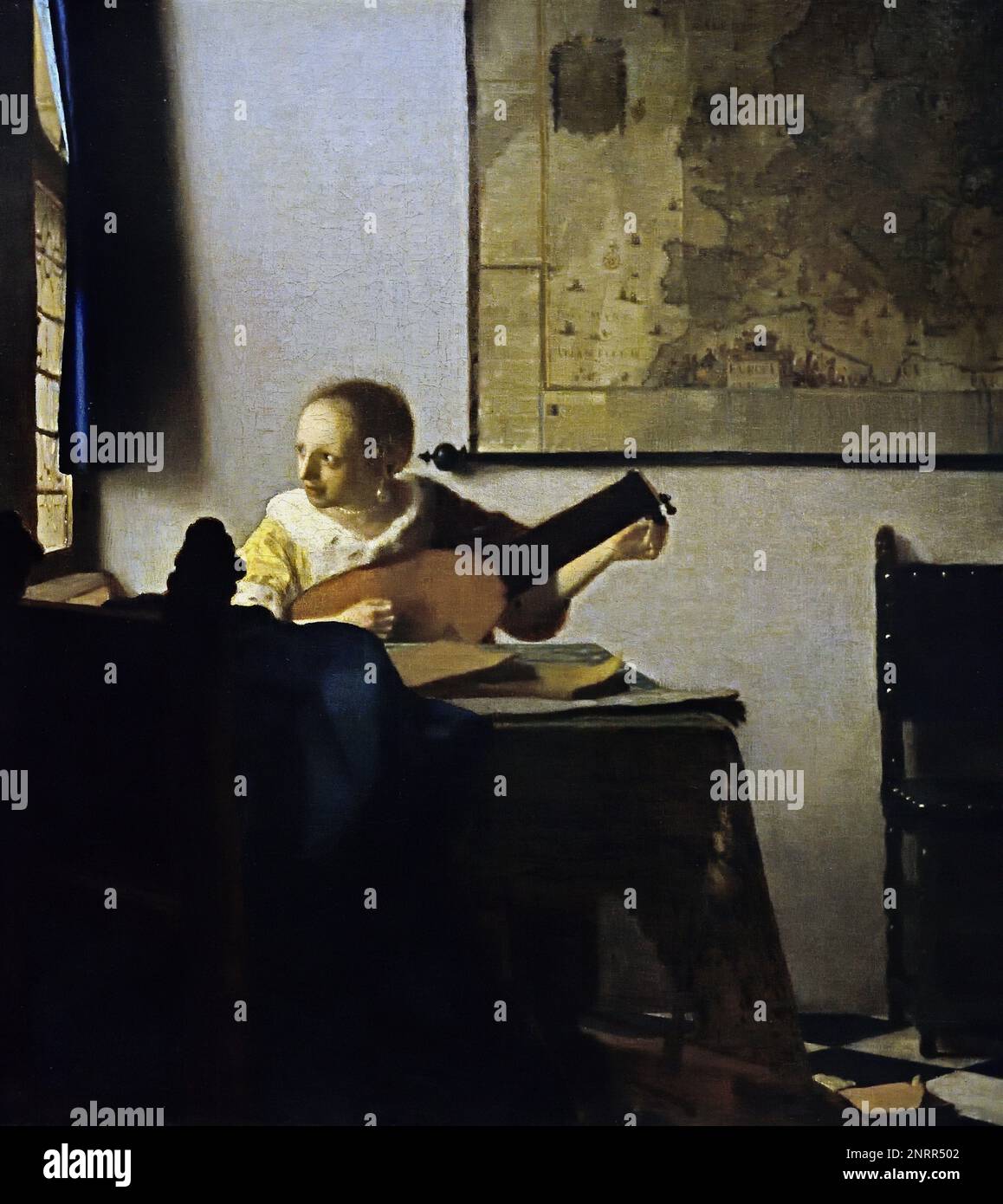 Young Woman with a Lute 16621664 by Johannes Vermeer or Jan Vermeer